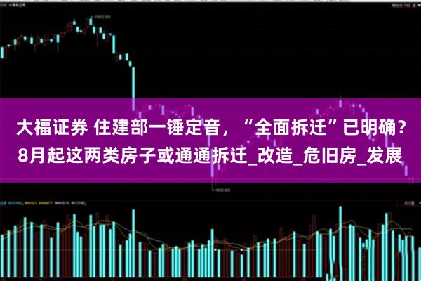 大福证券 住建部一锤定音，“全面拆迁”已明确？8月起这两类房子或通通拆迁_改造_危旧房_发展
